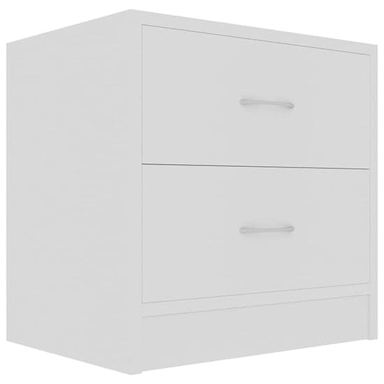 Aimo Wooden Bedside Cabinet With 2 Drawers In White_2