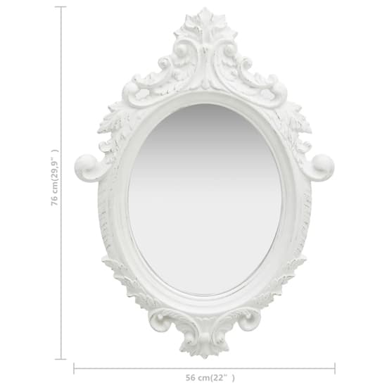 Airlia Castle Style Wall Mirror In White_4