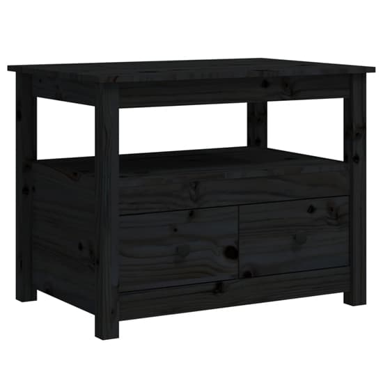 Aitla Pine Wood Coffee Table With 2 Drawers In Black_3