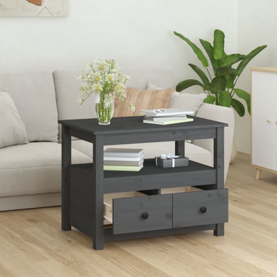 Aitla Pine Wood Coffee Table With 2 Drawers In Grey_2