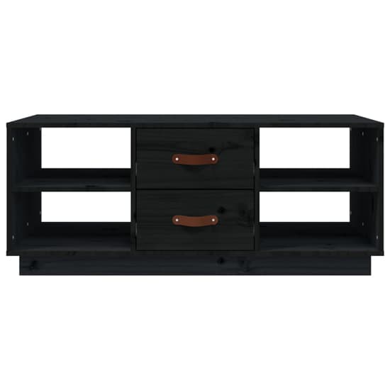Aivar Pine Wood Coffee Table With 2 Drawers In Black_4