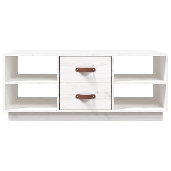 Aivar Pine Wood Coffee Table With 2 Drawers In White_4