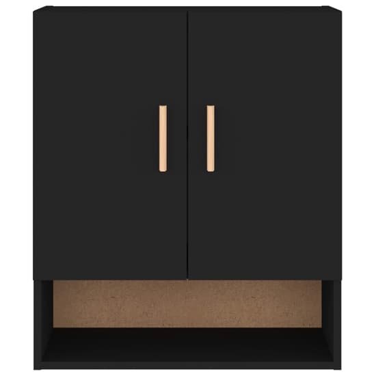 Aizza Wooden Wall Storage Cabinet With 2 Doors In Black_4