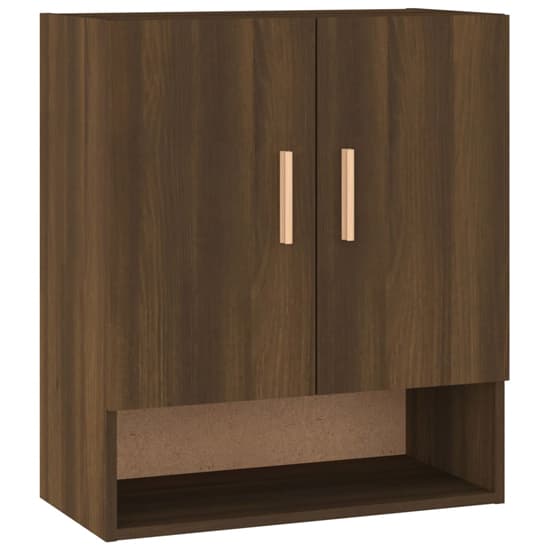 Aizza Wooden Wall Storage Cabinet With 2 Doors In Brown Oak_3