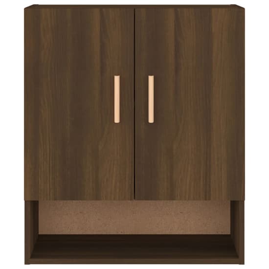 Aizza Wooden Wall Storage Cabinet With 2 Doors In Brown Oak_4