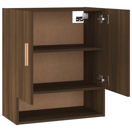 Aizza Wooden Wall Storage Cabinet With 2 Doors In Brown Oak_5