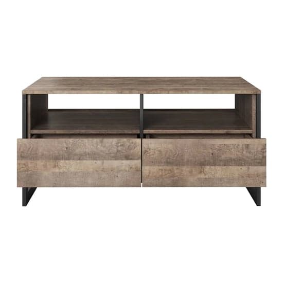Akron Wooden Coffee Table With 2 Drawers In Grande Oak_2