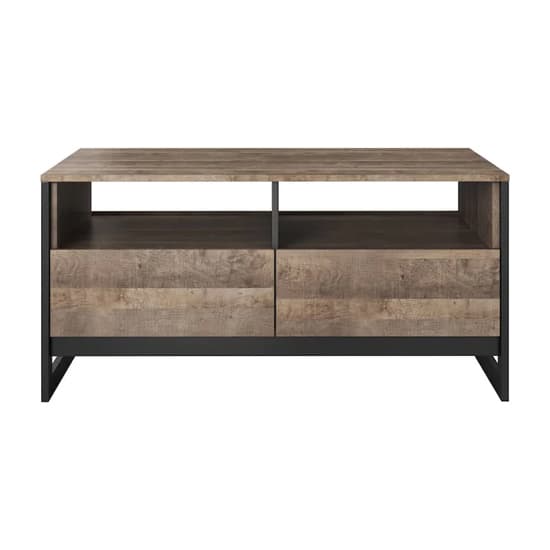 Akron Wooden Coffee Table With 2 Drawers In Grande Oak_3