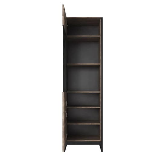 Akron Display Cabinet Tall With 2 Doors In Grande Oak And LED_3