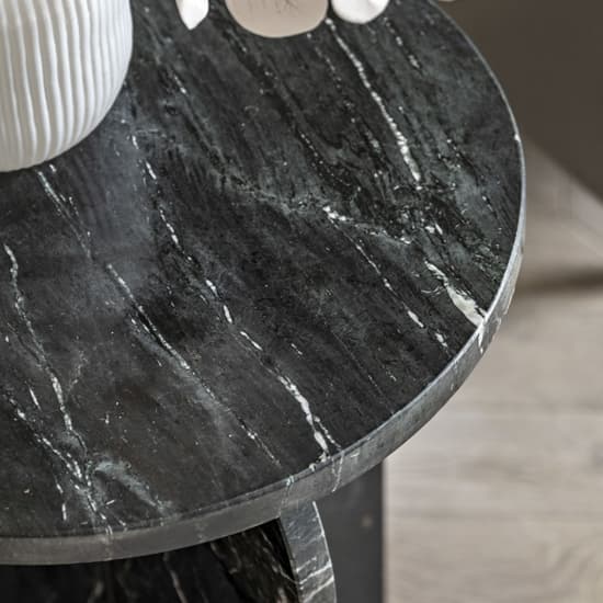Akron Marble Side Table Round In Black_3