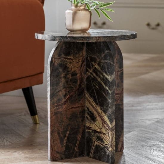 Akron Marble Side Table Round In Ember_2