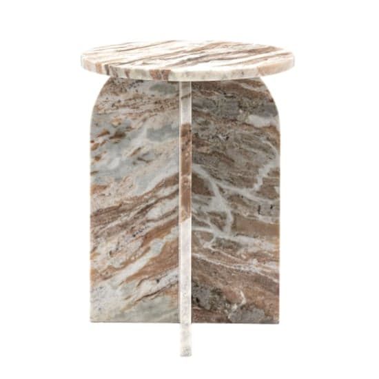 Akron Marble Side Table Round In Natural_4