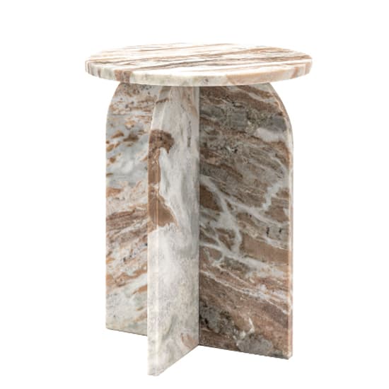 Akron Marble Side Table Round In Natural_5