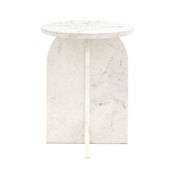Akron Marble Side Table Round In White_3
