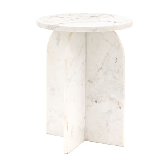 Akron Marble Side Table Round In White_4