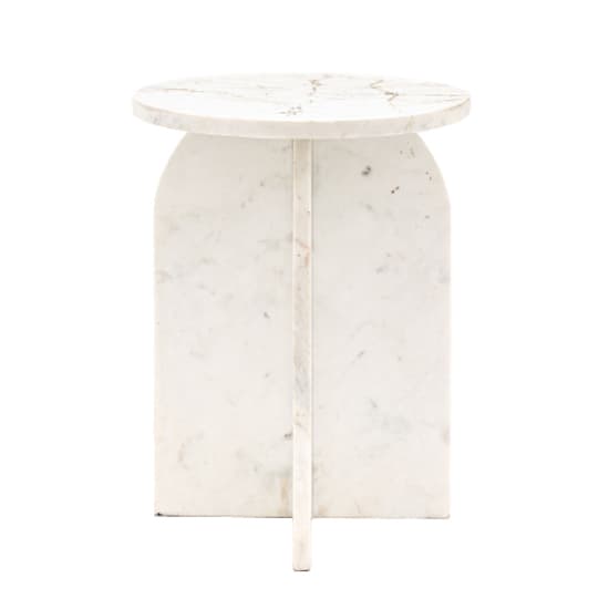 Akron Marble Side Table Round In White_5