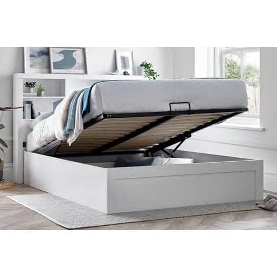 Akron Wooden Ottoman Storage Double Bed In White_2