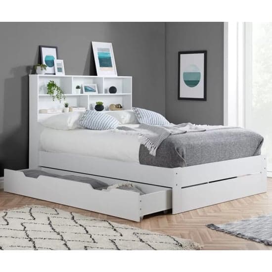 Alafia Wooden Storage Double Bed In White_2