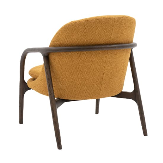Allegra Fabric Armchair With Dark Wooden Frame In Ochre_4