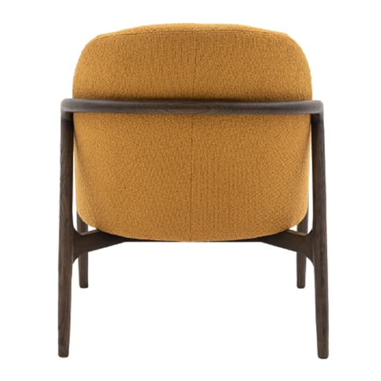 Allegra Fabric Armchair With Dark Wooden Frame In Ochre_5