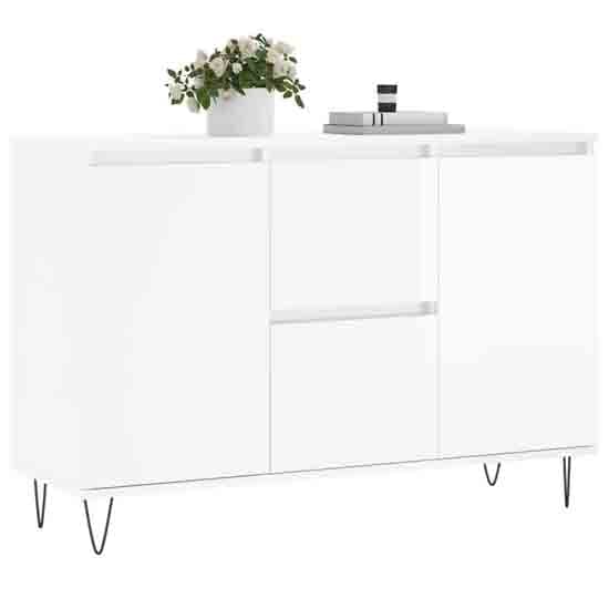 Alamosa High Gloss Sideboard With 2 Doors 2 Drawers In White_2
