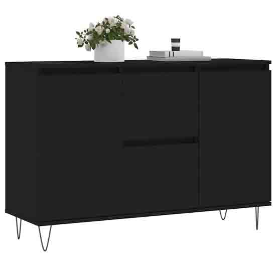 Alamosa Wooden Sideboard With 2 Doors 2 Drawers In Black_2