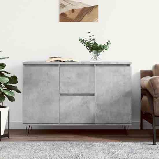 Alamosa Wooden Sideboard With 2 Doors 2 Drawers In Concrete Grey_1