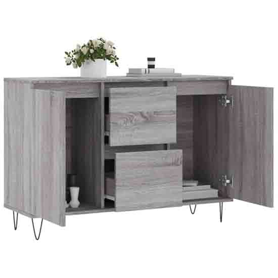 Alamosa Wooden Sideboard With 2 Doors 2 Drawers In Grey Sonoma_3
