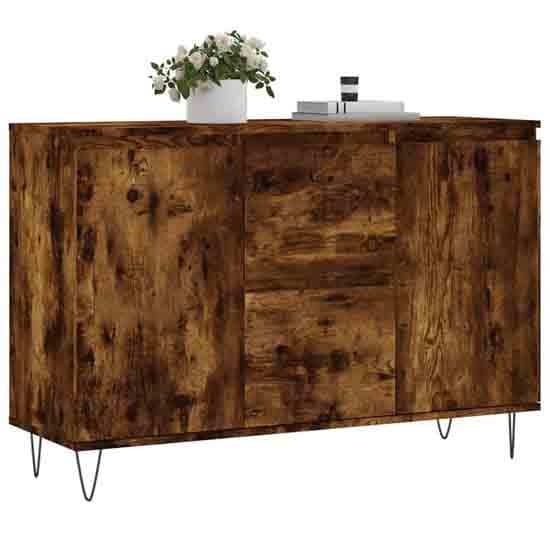 Alamosa Wooden Sideboard With 2 Doors 2 Drawers In Smoked Oak_2