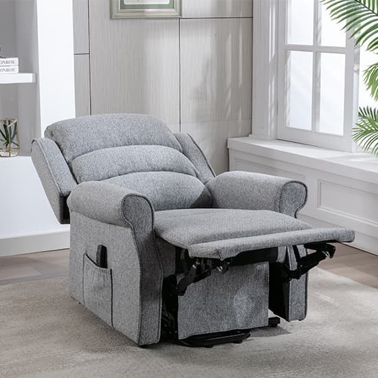 Alanya Fabric Dual Motor Riser Recliner Chair In Grey_3
