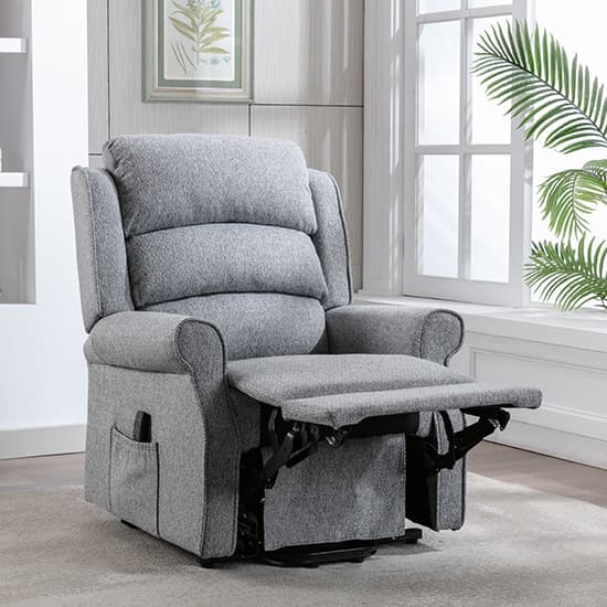 Alanya Fabric Dual Motor Riser Recliner Chair In Grey_4