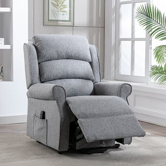 Alanya Fabric Dual Motor Riser Recliner Chair In Grey_5