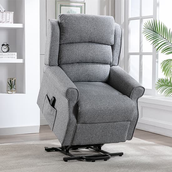 Alanya Fabric Dual Motor Riser Recliner Chair In Grey_6