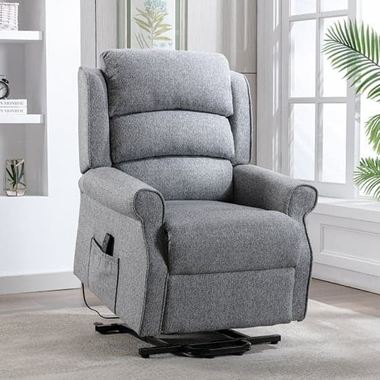 Alanya Fabric Dual Motor Riser Recliner Chair In Grey_7