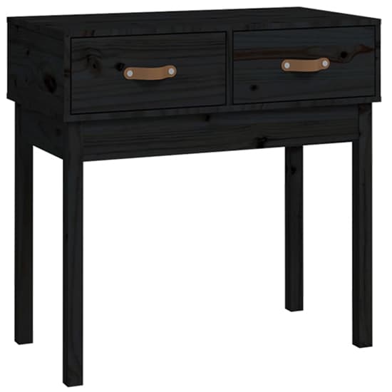 Alanya Pinewood Console Table With 2 Drawers In Black_3