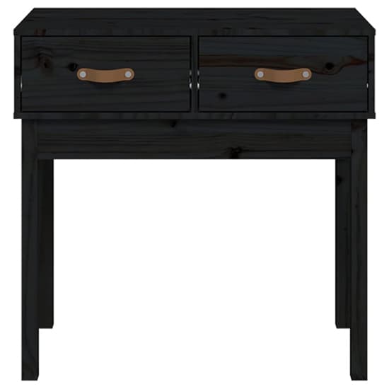 Alanya Pinewood Console Table With 2 Drawers In Black_4