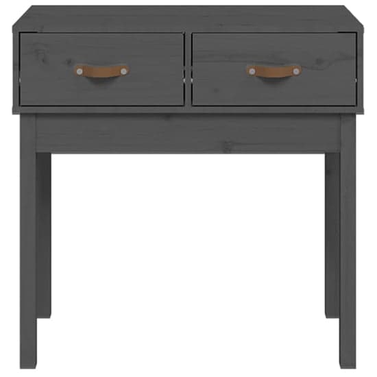 Alanya Pinewood Console Table With 2 Drawers In Grey_4