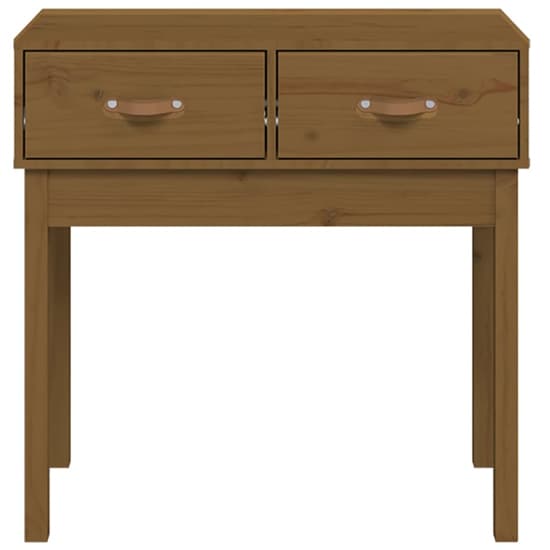 Alanya Pinewood Console Table With 2 Drawers In Honey Brown_4