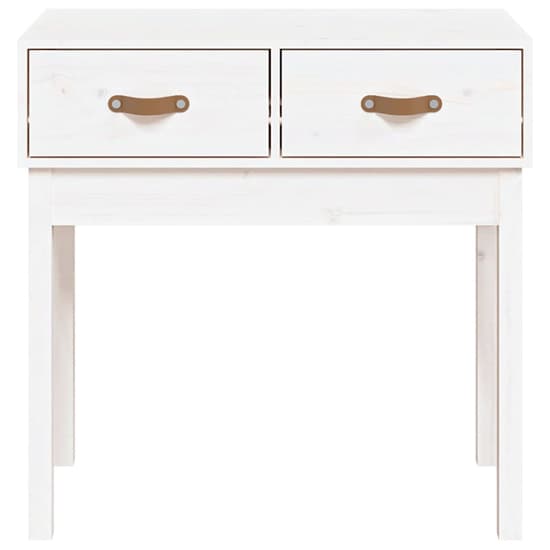 Alanya Pinewood Console Table With 2 Drawers In White_4