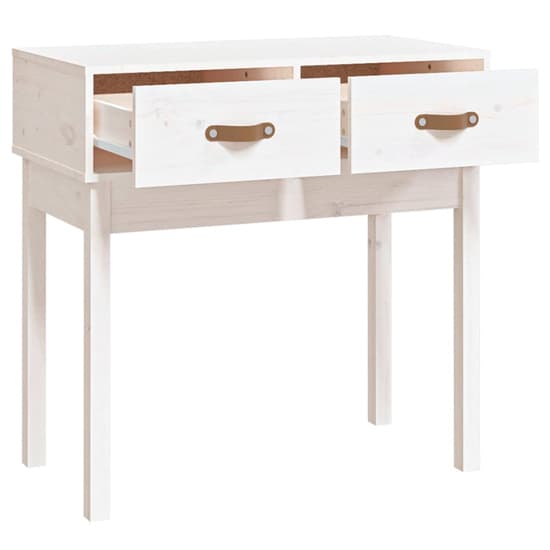Alanya Pinewood Console Table With 2 Drawers In White_5