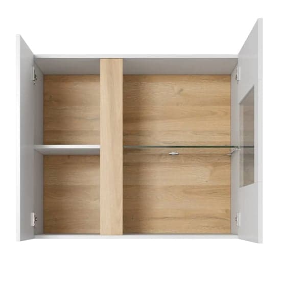 Alaro High Gloss Display Cabinet Wall 2 Doors In White With LED_2