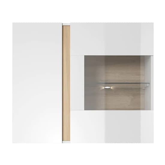 Alaro High Gloss Display Cabinet Wall 2 Doors In White With LED_3