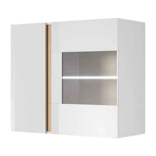 Alaro High Gloss Display Cabinet Wall 2 Doors In White With LED_1