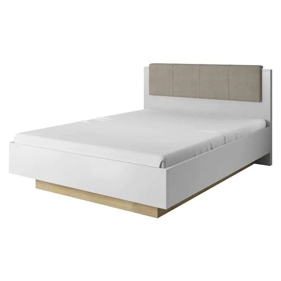Alaro High Gloss King Size Bed In White_1