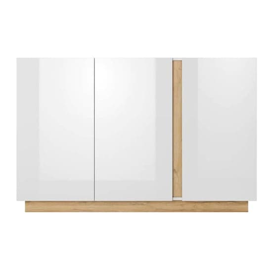 Alaro High Gloss Sideboard With 3 Doors In White_3