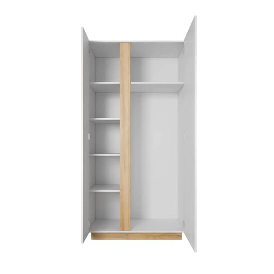 Alaro High Gloss Wardrobe With 2 Hinged Doors In White_2