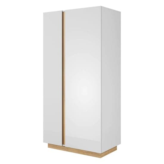 Alaro High Gloss Wardrobe With 2 Hinged Doors In White_1