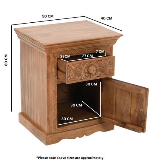 Alaro Solid Mangowood Bedside Table With Storage In Oak_5