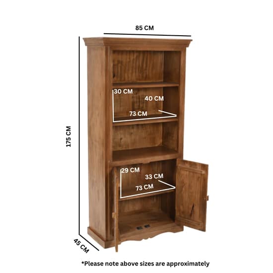 Alaro Solid Mangowood Large Bookcase In Oak_5