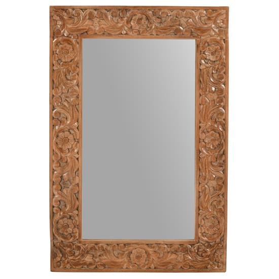 Alaro Wall Mirror With Oak Solid Mangowood  Frame_2
